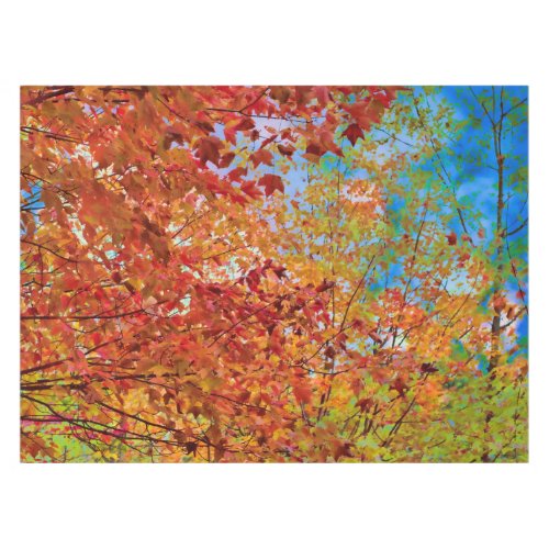 Beautiful Autumn Leaves Colorful Orange Fall Theme Tablecloth