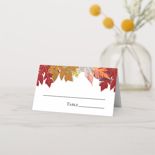 Beautiful Autumn Leaves Fall Colors Place Card (Front)