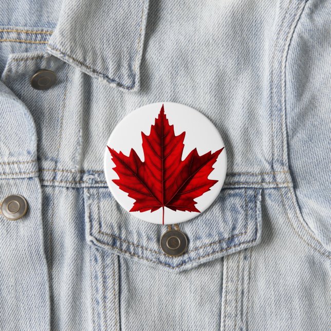 Beautiful Autumn Maple Leaf Button (In Situ)