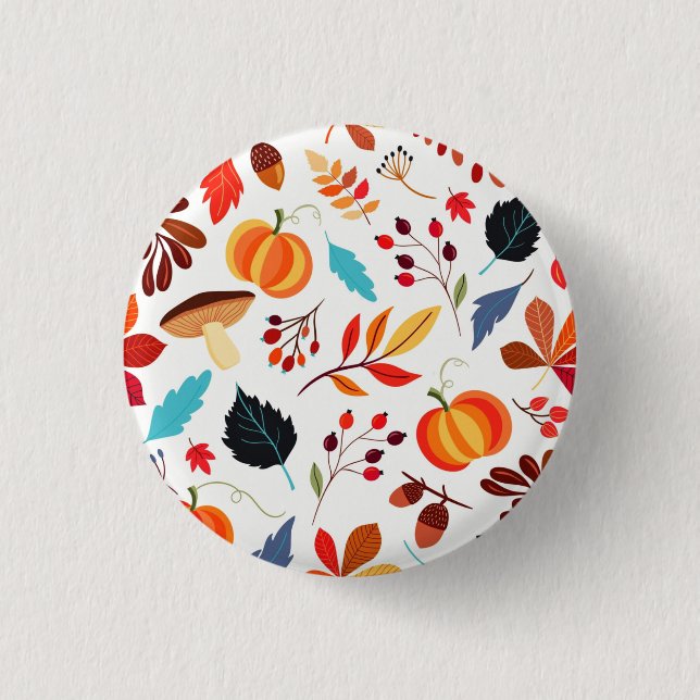 Beautiful Autumn Pattern Button (Front)