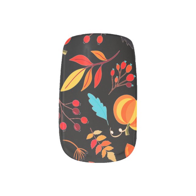 Beautiful Autumn Pattern - Modern Minx Nail Art (Left Thumb)
