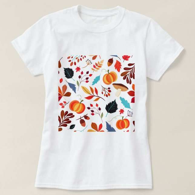 Beautiful Autumn Pattern T-Shirt (Design Front)
