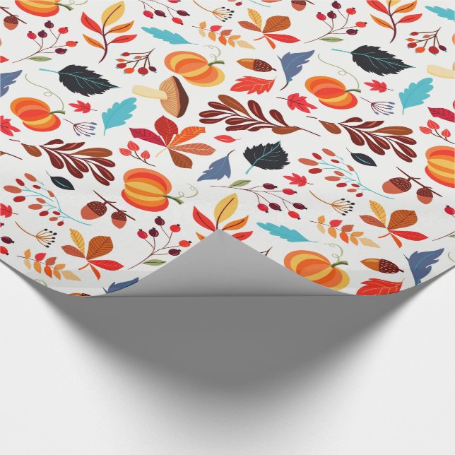 Beautiful Autumn Pattern Wrapping Paper (Corner)