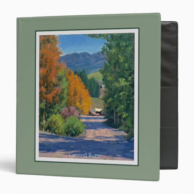 Beautiful Autumn Scene in Crested Butte 3 Ring Binder (Front/Inside)