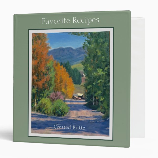 Beautiful Autumn Scene in Crested Butte 3 Ring Binder (Front/Inside)