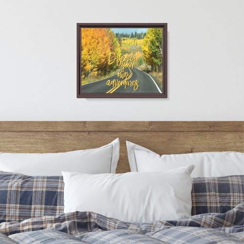 Beautiful Autumn Tree Lined Winding Road Photo Canvas Print