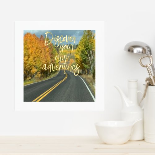 Beautiful Autumn Tree Lined Winding Road Photo Foil Prints