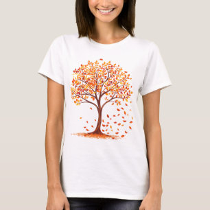 Beautiful Autumn Tree Orange Fall Leaves Season T-Shirt