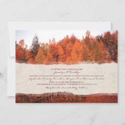 Beautiful Autumn Trees Wedding Invitation
