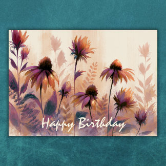 Beautiful Autumn Wildflower Floral Birthday Card