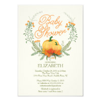 Beautiful Autumn Wreath Baby Shower Invitation