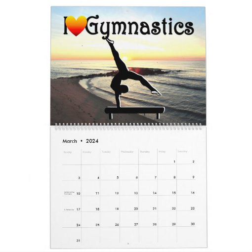 BEAUTIFUL AWEINSPIRING GYMNASTICS CALENDAR Zazzle