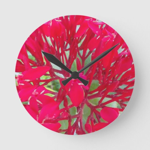 Beautiful Awesome Red flowers Round Clock