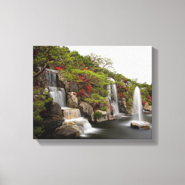 Beautiful Azalea Waterfall Flower Garden Canvas Print (Front)