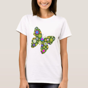 Beautiful Aziza Butterfly Wing Whimsy Blossoms T-Shirt