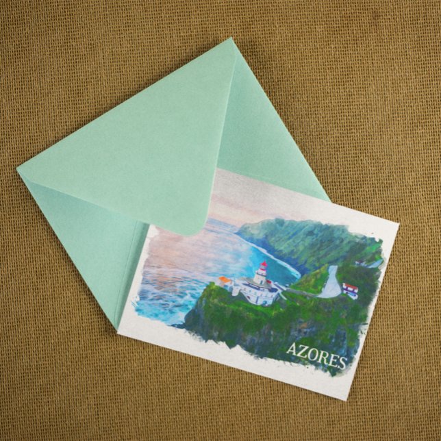 Beautiful Azores Atlantic Islands Watercolor Postcard (stunning azores atlantic island postcard)