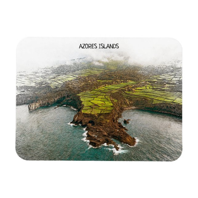 Beautiful Azores Islands Coastline view Magnet (Horizontal)