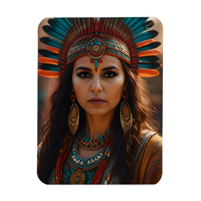 Beautiful Aztec woman Magnet (Vertical)