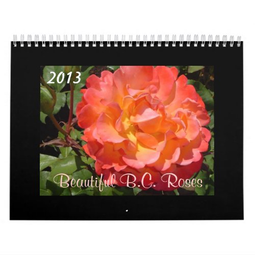 Beautiful BC Roses 2013 Calendar