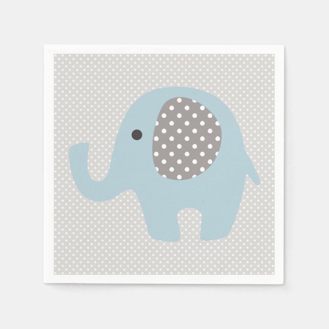Beautiful Baby Blue Elephant Napkins (Front)