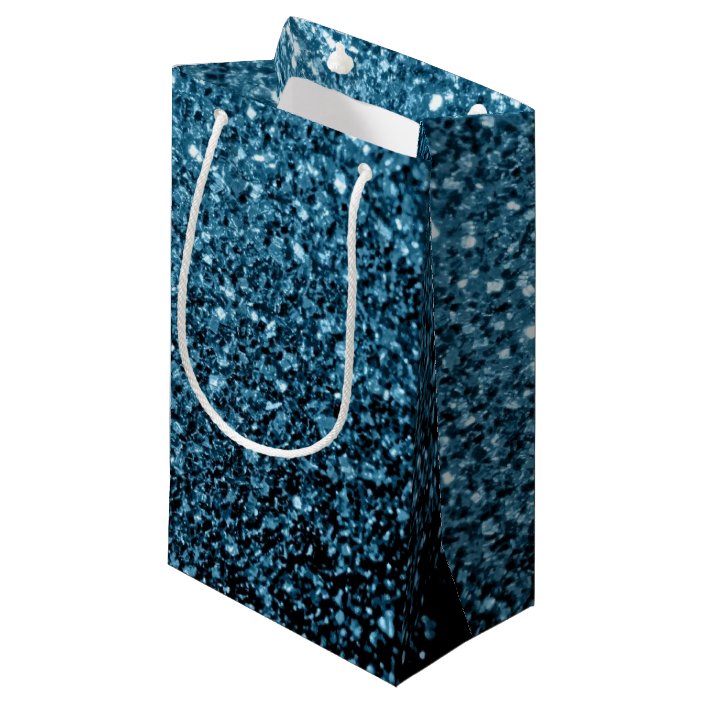 blue glitter gift bags