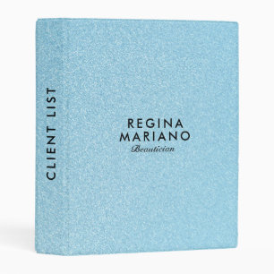 Beautiful Baby Blue Glittery Background Mini Binder