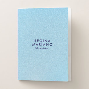 Beautiful Baby Blue Glittery Background Pocket Folder