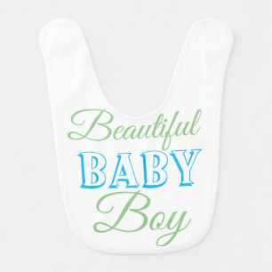 Beautiful Baby Boy Blue Green Bib