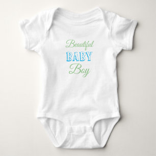 Beautiful Baby Boy Blue Sage Green Baby Bodysuit