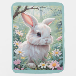 Beautiful Baby Bunny Watercolor Blanket
