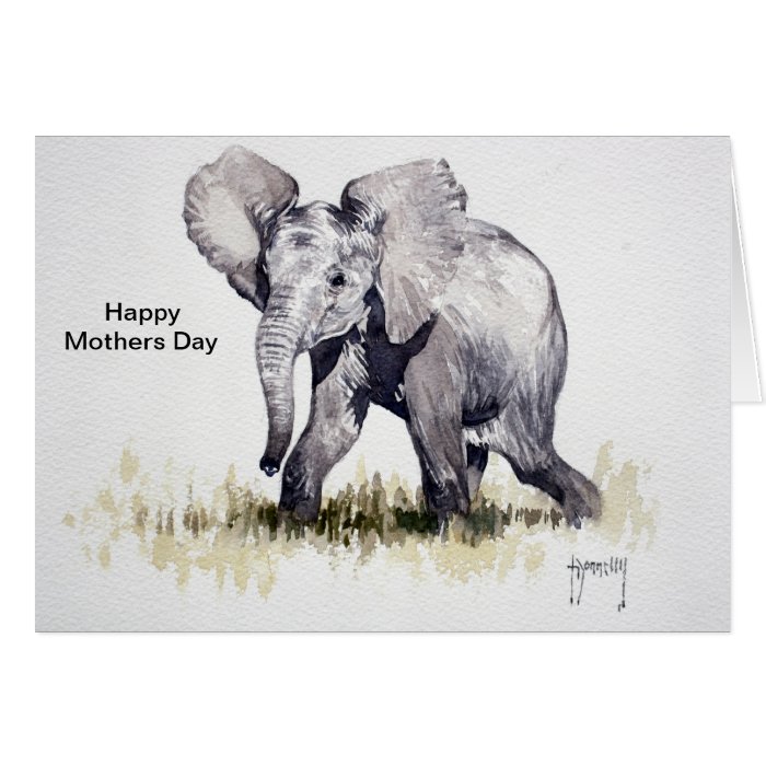 Beautiful Baby Elephant Mothers Day Card Zazzle
