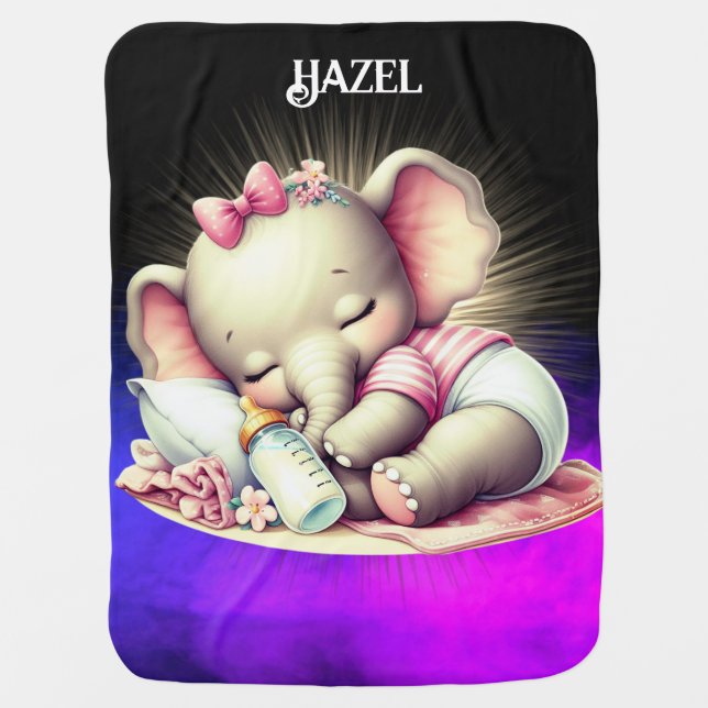 beautiful baby Elephant sleeping on Blanket (Front)