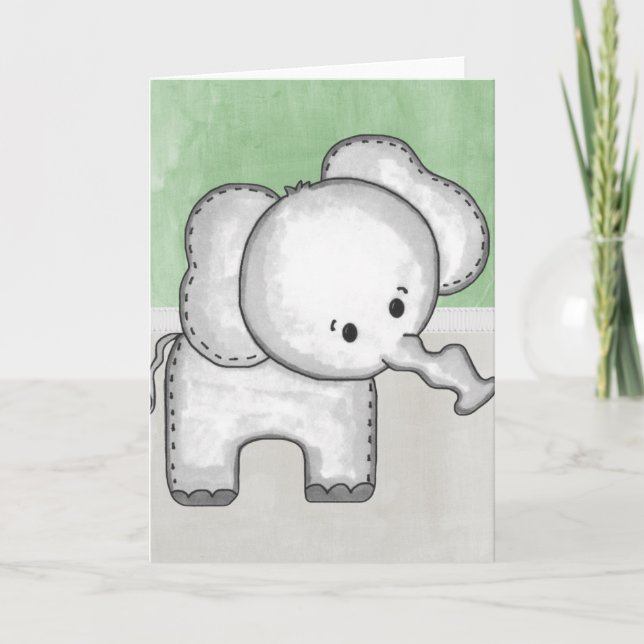 Beautiful Baby Elephant Zoo Animal Card (Front)