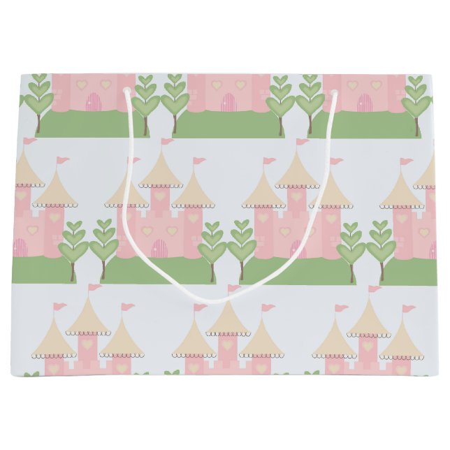 Beautiful Baby Gift or Shower Princess Pattern Large Gift Bag (Front)