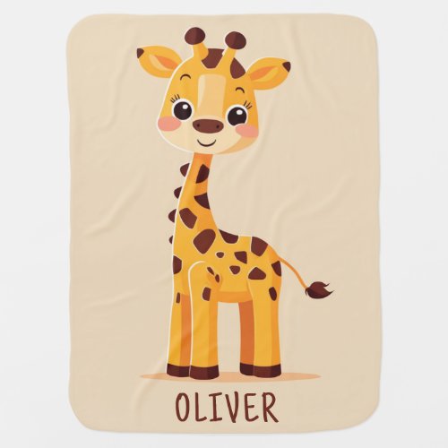 Beautiful Baby Giraffe Animal Personalized Baby Blanket