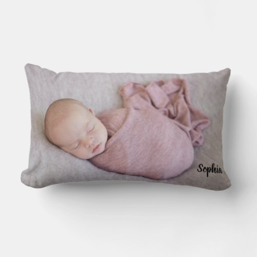 Beautiful Baby Girl Photo Newborn Gift Lumbar Pillow