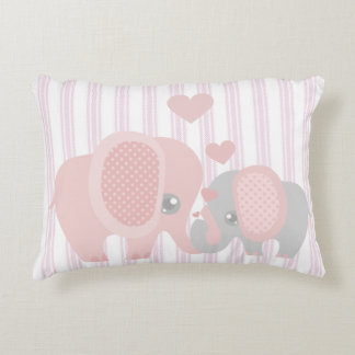 Beautiful Baby Girl Pink Elephant Decorative Pillow