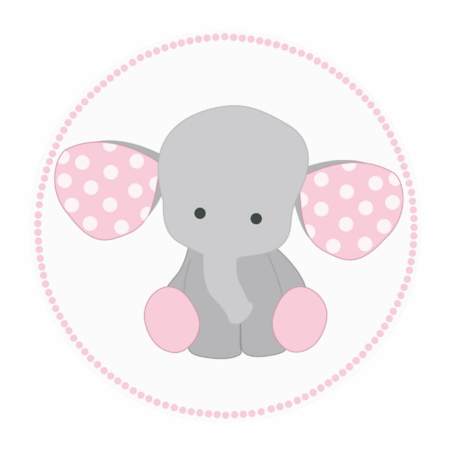 Beautiful Baby Girl Pink Elephant Statuette (Front)
