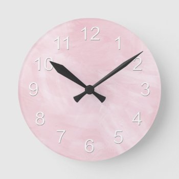 Beautiful Baby Girl Pink Round Clock by Precious_Baby_Gifts at Zazzle
