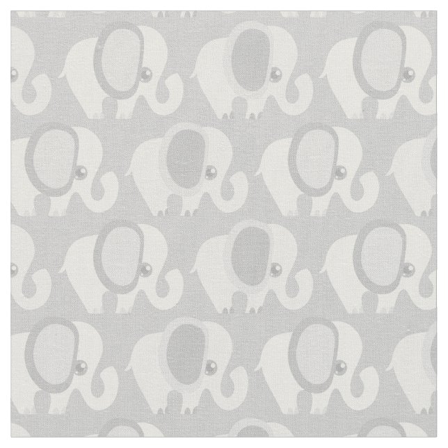 Beautiful Baby Gray Elephants Fabric (Close Up)
