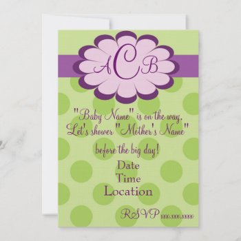 Beautiful Baby Monagramed Shower Invitation by jgh96sbc at Zazzle