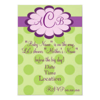 Beautiful Baby Monagramed Shower Invitation