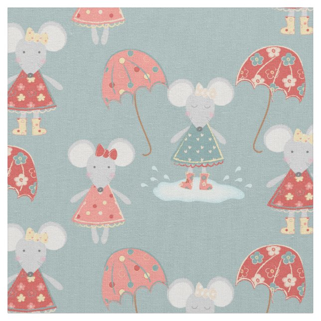 Beautiful Baby Mouse Pattern Fabric (Close Up)