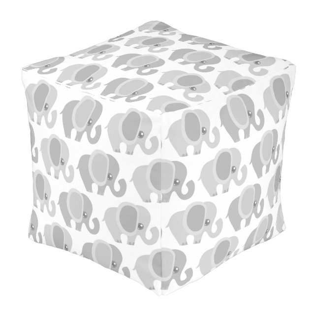 Beautiful Baby Neutral Elephant Pouf (Angled Front)