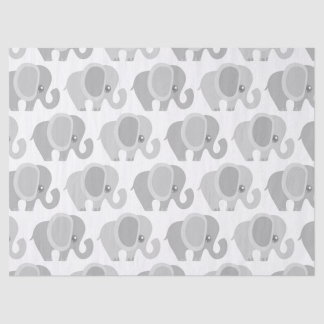 Beautiful Baby Neutral Elephant Tissue Paper (Front)