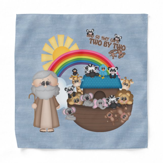 Beautiful Baby Noah’s Ark Bandana (Front)