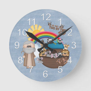 Beautiful Baby Noah’s Ark Round Clock