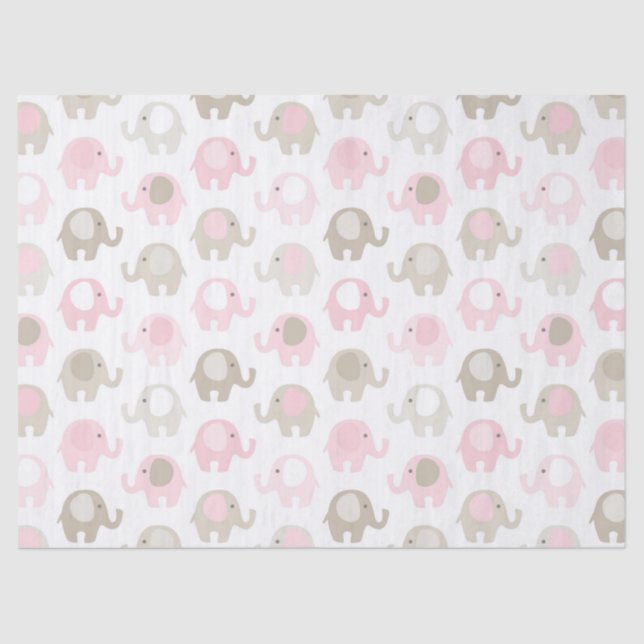 Beautiful Baby Pink Elephant Tissue Paper (Front)