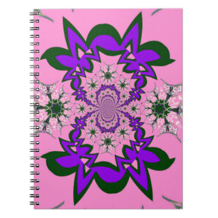 Beautiful Baby Pink Floral Purple Shade Motif Art Notebook