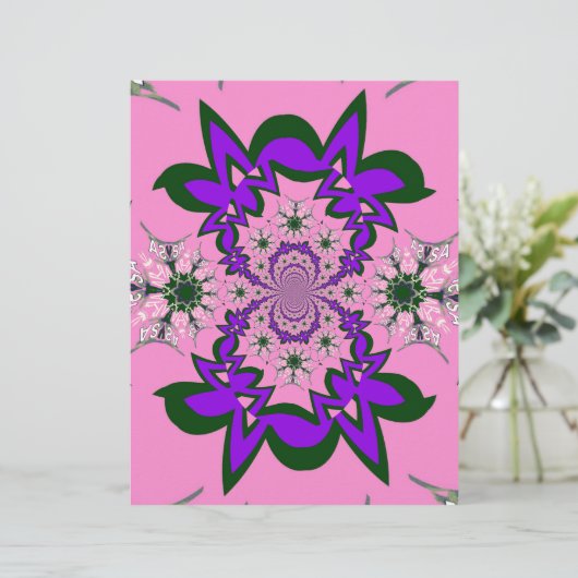 Beautiful baby pink floral purple shade motif mono (Standing Front)
